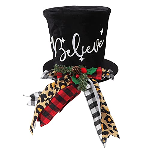 Restokki Christmas Trees Top Hat Beautiful Portable Christmas Tree Decorations Top Hat for Tables Doors