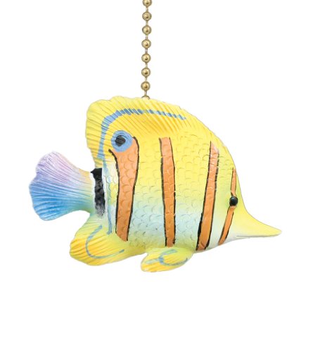 Clementine Design Tropical Yellow Angelfish Ceiling Fan Pull
