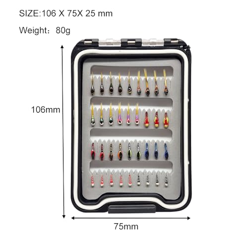 Kylebooker 36Pcs Fly Fishing Flies Assortment Kit Dry Wet Flies Nymphs With Fly Box thumb #1