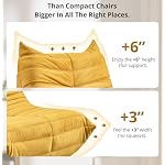 Bean Bag Chair - Corner Sofa, Fireside Chair Bean Bag Sofa Large Bean Bag Chair for Adults,Fireside Floor Couch for Living Room, Bedroom, Gaming & Office (Yellow, Single) - Image 3