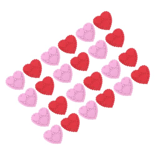 GRIRIW Valentine's Day Heart Shaped Lace Paper Doilies Wedding and 4 Inches Paper Coasters Easy to Use and Replace