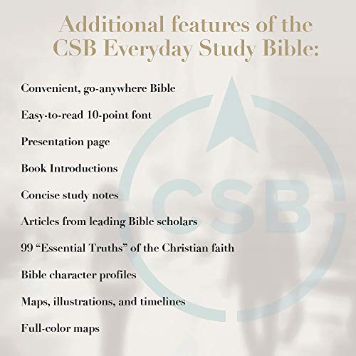 CSB Everyday Study Bible, British Tan LeatherTouch, Black Letter, Study Notes, Illustrations, Aricles, Easy-to-Carry, Easy-to-Read Bible Serif Type - Image 3