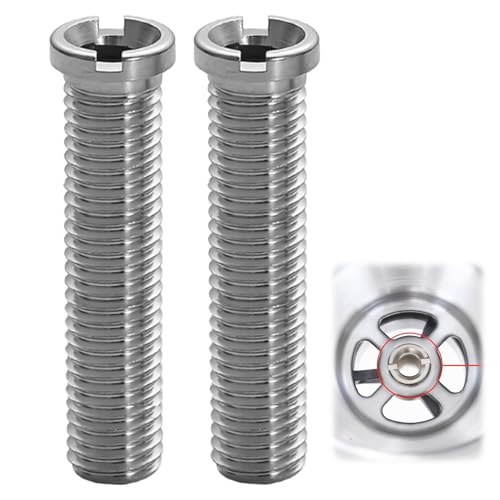 2 piezas de tornillo hueco para fregadero, tornillo hueco para válvulas de cesta filtrante, tornillo de latón cromado M12 x 70 mm para fregadero, tornillos de lavabo de 70 mm, adecuado para accesorios