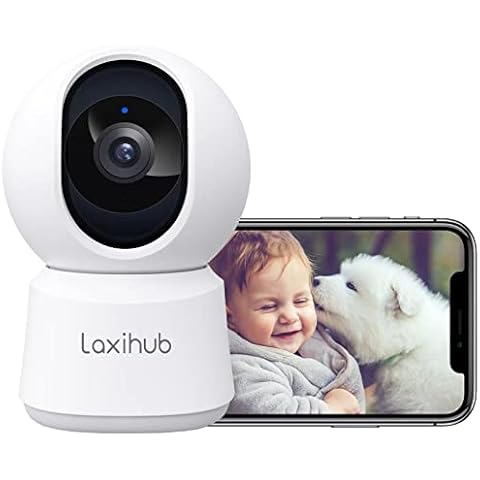 LAXIHUB Security WiFi Camera Indoor Home Camera Baby Pet Cam P2 1080P, Night Vision, 2-Way Audio, Motion Sound Detection Compatible with Alexa & Google Assistant 1PC Cover