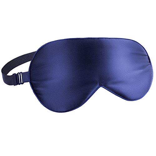 Natural Silk Sleep Mask, Super-Smooth & Soft Eye Mask with Adjustable Strap, Blindfold