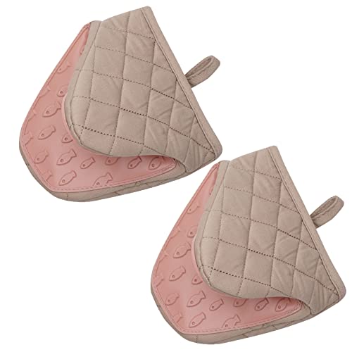 ZORR Mini Ofenhandschuhe 2er-Pack Mini Backofenhandschuhe Topfhandschuhe Küche Hitzebeständige Handschuhe, ROSA Cover