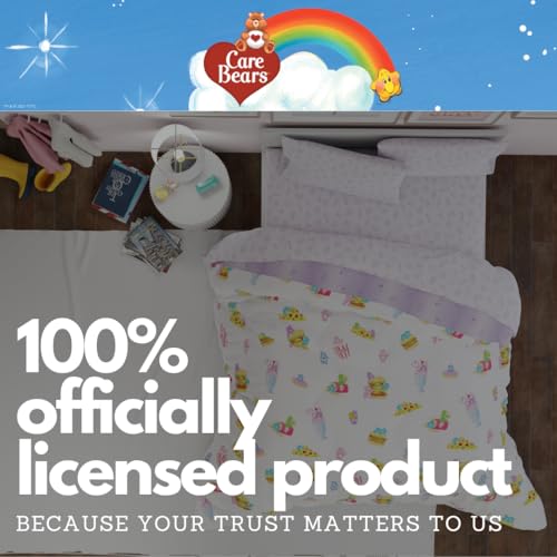 Image of Care Bears Food Snacks 7 Piece Super Soft Cozy Reversible Comforter and Sheet Set with Sham, Full, (Officially Licensed Product) By Franco Collectibles