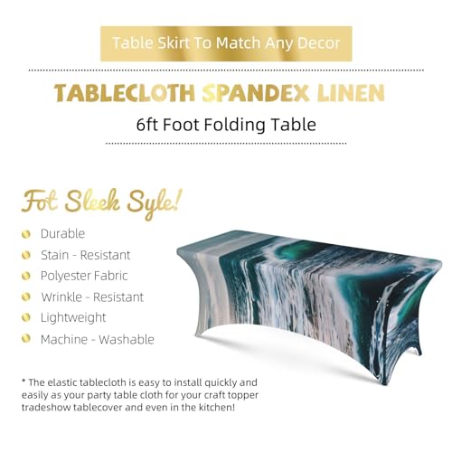 Nappe rectangulaire extensible contre les taches sur table ovale - 6