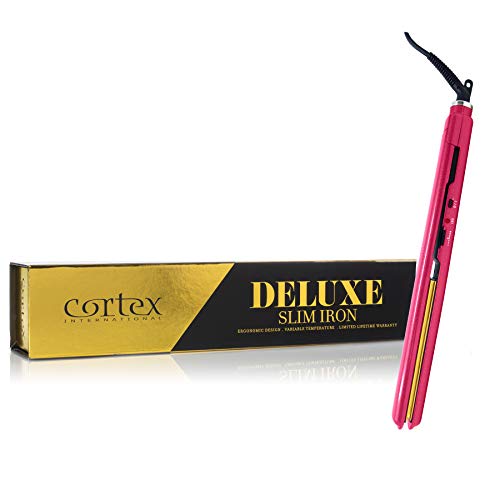Cortex International Deluxe Edition 1 Inch Titanium Plates Professional Hair Straightening Flat Iron (Pink)