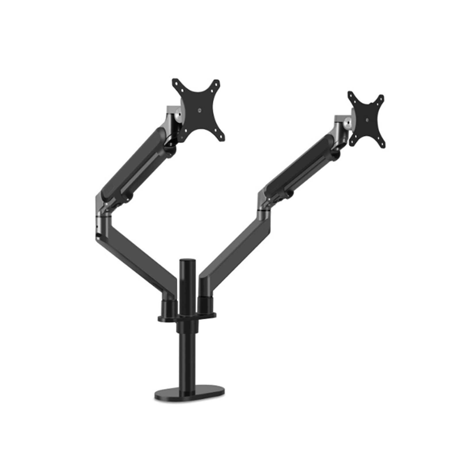 Support moniteur double écran à ressort à gaz en aluminium gris