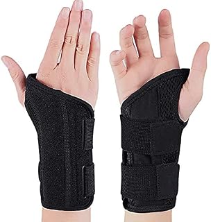 NuCamper Wrist Brace Carpal Tunnel Right Left Hand for Men Women, Night Wrist Sleep Supports Splints Arm Stabilizer with Compression Sleeve Adjustable Straps,for Tendonitis Arthritis Pain Relief