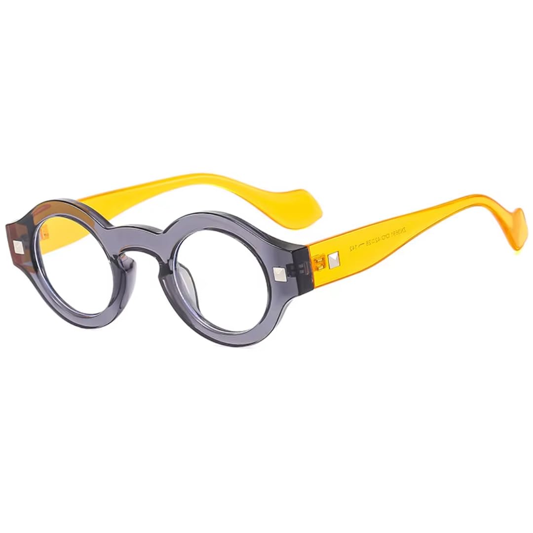 Lunettes de soleil Steampunk hommes monture ronde transparente UV400 - 7