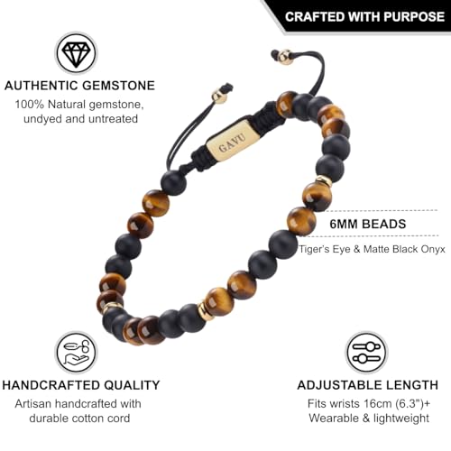 Pulsera de Ojo de Tigre 6mm para Hombre Ajustable miniatura 2