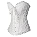 everbellus corsé sobre pecho de encaje satinado, escote corazón blanco blanco Small