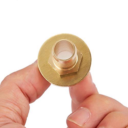 Minimprover 4Pcs 3/8" Id Hose Barb Thru-Bulk Head Hex Union Brass Straight Fitting With Flat Washer Gasket Water/Fuel/Air #TOP2