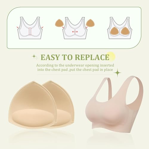 Image of URSMART Bra Pads Inserts, Bra Cups Inserts,Removable Breathable Push up Bra Inserts for Sports Bra or Bikini Tops