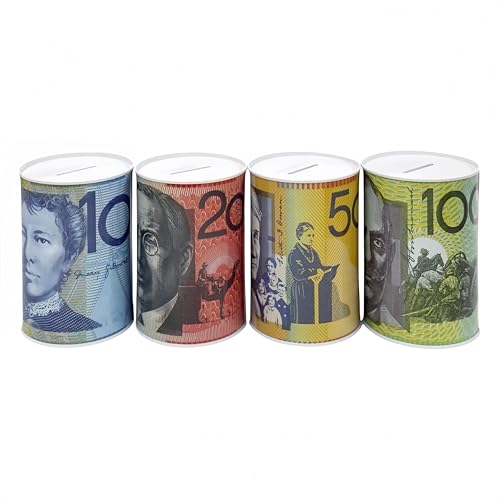 Australian Currency Money Box Collection, Set of 4 Coin Banks, $1...