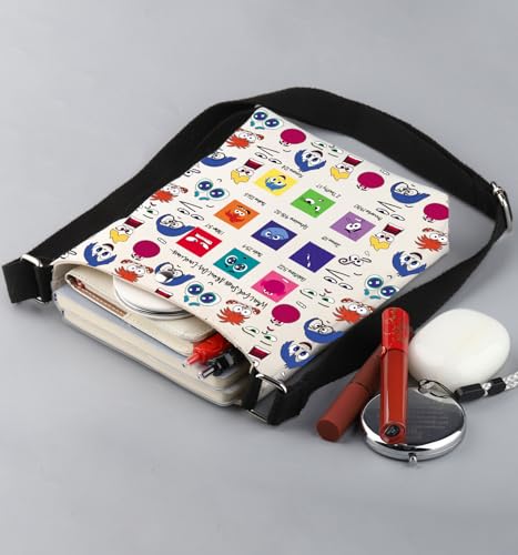 CMNIM Cartoon Face Emotions Crossbody Bag Inside Characters Gift Inside Cartoon Inspired Gifts for Friends Cartoon Fans Gift4