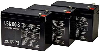AlveyTech Premium 36 Volt Battery Pack for Currie Technology eZip, GT, IZIP, Mongoose, and Schwinn Scooters 10 Ah, Without Harness - Replacement Set of 3 Rechargeable AGM Batteries