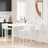 Homgoday Industrieller Bartisch aus Massivkiefer mit Metallbeinen - Wei?, 200x100x105 cm - Für Innenbereiche Bar-Thekenm?Bel Model3416328