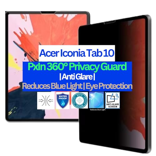 Image of Pxin Tablet Privacy Guard compatible with Acer Iconia Tab 10 | Screen protector | Anti-Glare | Blue light filter | 360 degree Anti Spy | Eye Protection