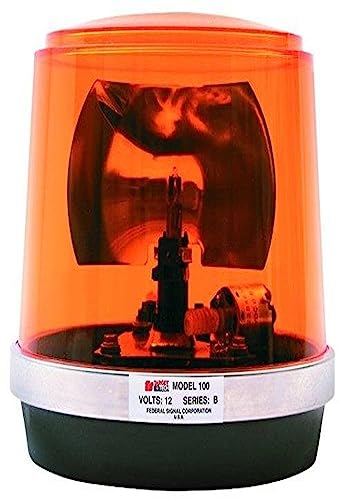 Federal Signal 443112-02 Class 1 Model 100 Halogen Beacon, Permanent Mount with Dome, CAC Title 13, 95 FPM, Amber