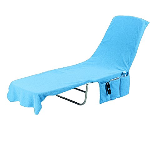 Kovot 2-in-1 Lounge Chair Towel Cover & Carrier (Blue) - Measures 84" L
