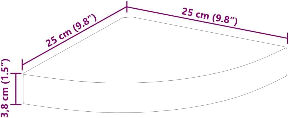 Corner Shelf Black Honeycomb MDF, Small Floating Wall Mounted Storage, Triangular Ledge for Room Decor, Living Room, Bedroom, Bathroom, 9.8x9.8x1.5 Inches, 11lb Capacity