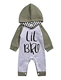 Newborn Baby Boy Clothes Outfit Little Brother Romper Jumpsuit Big Brother Toddler Hoodie Outfits(0-3M)