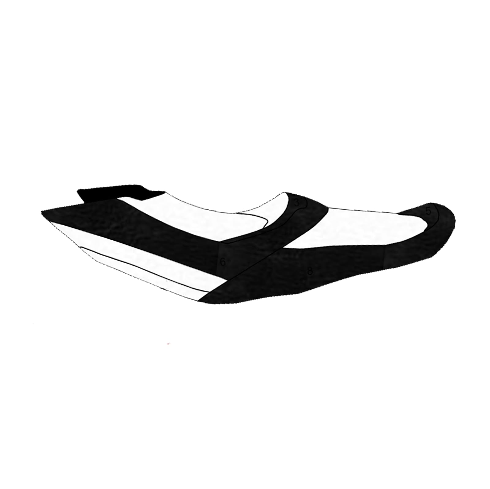BlackTip Jetsports Premium Seat Cover for Sea-Doo GTX LTD is, GTX is, GTX, GTX S (White/Black)