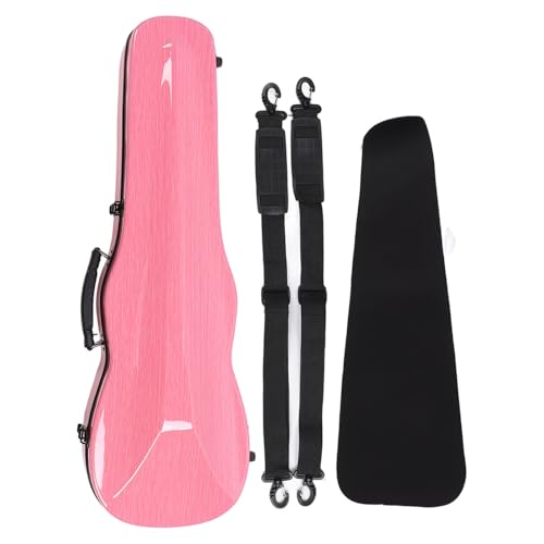 Estuche para Violín de Fibra de Carbono, Caja Rosada Ligera 4/4 con 2 Correas, Interior de Terciopelo...