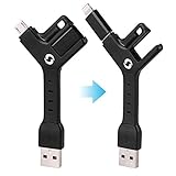 Yowosmart Short Lightning to USB Key Charger Cable 2-in-1 Dual Connectors MicroUSB Keychain Apple Mfi-Certified for iPhone 6s iPhone 6s Plus 5S, 5C, 5, Samsung Galaxy S6 S6 Edge S5 Note Edge Note 4