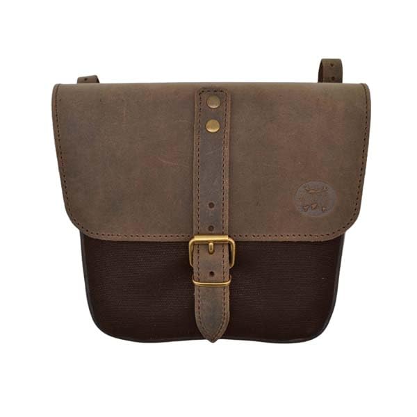 ExMoto Borsa da Fianchetto Laterale Marrone Motocicletta in Pelle e Cotone Cerato compatibile con Moto Guzzi V7 III - V9 - V7 850 (Brown Stone)