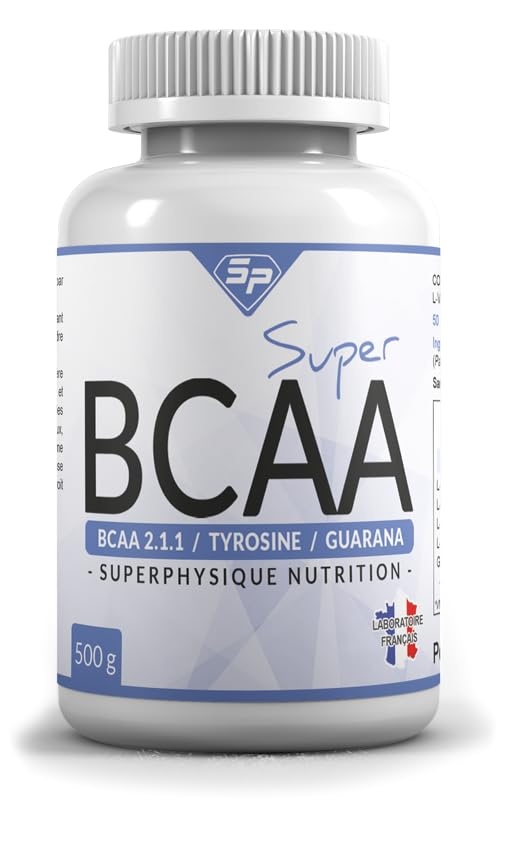Super BCAA – Ratio 2:1:1 Végétal – Enrichi en L-Tyrosine et Guarana – 500g Poudre (50 Doses) – Vigilance, Concentration et Soutien à l'Effort – Fabriqué en France
