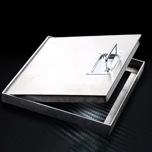 Portable Manhole Cover and Frame with Retractable Handles, Strong Load-Bearing Invisible Septic Tank Covers, Metal Inspection Cover for Parking Lots/Highways/Schools(45x45x5cm/17.7x17.7x2inc