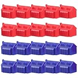 CVUTOVO 40 Stück Kunststoff Spielhotels Hausschach Ersatzteile Rote Blaue Miniatur Brettspielhäuser Verschleißfestes Zubehör für Familienspiele und Gesellige Spielrunden
