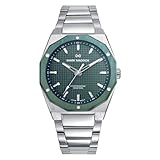 Mark Maddox HM1030-67 – Reloj de Hombre Bitono Acero e IP Verde, Esfera Verde, Sumergible 100 m, Cuarzo Analógico 3 Agujas, Caja 42 mm, Cristal Mineral, Cierre con Pulsadores