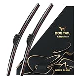 DOG TAIL Windshield Wiper Blades for My Car 22"+22" with Multiple Adapter for Most Vehicles, Automotive Replacement All-Season OEM Front Windshield Wiper Blades Set with Durable Rubber Formula