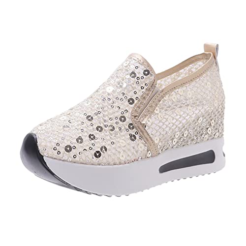 Basket Femme Montante Souple Chaussures pour Femmes Chaussures à Semelles compensées à la Mode Chaussures décontractées Respirantes à Semelle épaisse Loisirs en Plein air Talon Compensé Noir