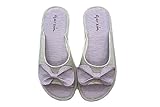  Garzón - Zapatilla de casa Destalonada, con cuña Baja, Suela Especial parqué, Lazo de Adorno, para: Mujer Color: Gris Talla:36