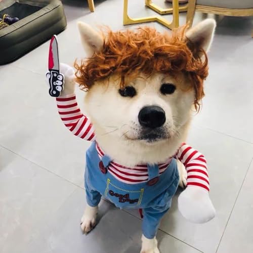 犬 ハロウィン コスチューム 犬用コスプレ衣装 小中型犬 猫用 防寒 保温 着ぐるみ かぼちゃ ハロウィン 面白い 可愛い ペット服 調整可能 ペット用品 アクセサリー 記念日 コスプレ 写真撮影 二足歩行 犬 クール 服 ペット用の服 (ゴーストドール,