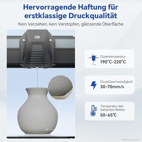 DEEPLEE PLA Filament 1.75mm, 3D Drucker Filament 1kg (2,2lbs), Maßgenauigkeit +/- 0,02 mm, Filament 3D-Druckmaterialien für FDM 3D Drucker, Holz – Bild 6