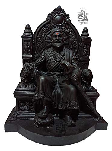 Image of S A Gifts Sai Amrut Chhatrapati Shivaji Maharaj The Legend of Maharashtra Statue (1 feet, Black)
