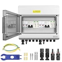Überspannungsschutz PV mit Sicherung, 1000V/40A DC Überspannungsschutz PV Anlage, PV Anschlusskasten mit Sicherung, Überstromschutz, 2 in 2 out, Trennschalter Solar IP65 Wasserdicht
