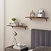 SUPERJARE Wall Mounted Floating Shelves, Set of 2, Display Ledge, Storage Rack for Room/Kitchen/Office - Retro Brown