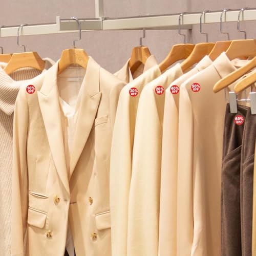 Goktvai 20 Hojas/1200uds Pegatinas de Descuento 10%-60%, Etiquetas Autoadhesivas Redondas de 25mm para Promociones para Tiendas Rebajas y Supermercados (Rojas) - imagen 6