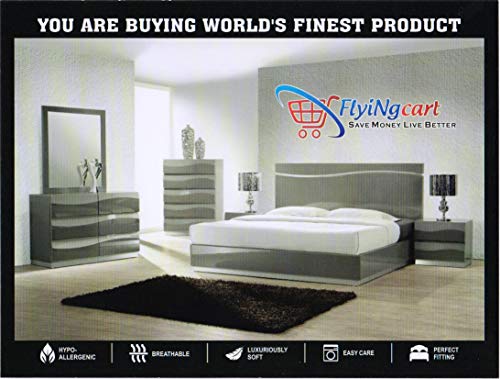 Flying Cart Soft Finish Long Staple 100% Egyptian Cotton 800 Thread Count Expanded/Olympic Queen Size Elastic Fit Dust Ruffle Wrap Around Bed Skirt 11" Inch Drop Length White Solid #TOP3