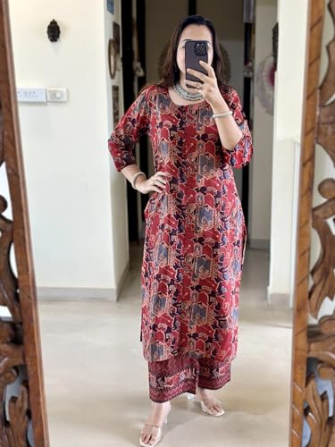 Image of ANNI Designer Women's Rayon Viscose Straight Printed Kurta with Pant