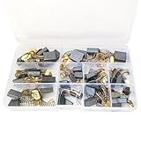 40 Stück Elektrowerkzeug Kohlebürsten Ersatz Set – 10 Größen Universal Motor Kohlebürsten für Bohrhammer, Bohrer, Winkelschleifer
