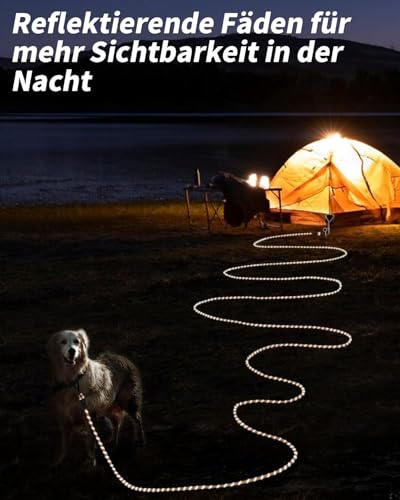 Joytale Schleppleine für Große und Mittlere Hunde, Starke Hundeleine 5m 10m 15m 20m Lang, Reflektierend mit Gepolstertem Griff, Abschließbarer Karabiner (Orange, 20m)